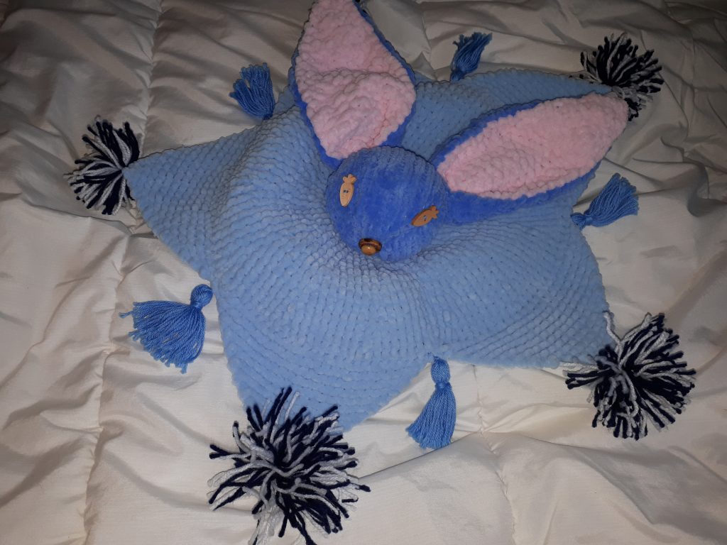 doudou lapin Stitch bleu